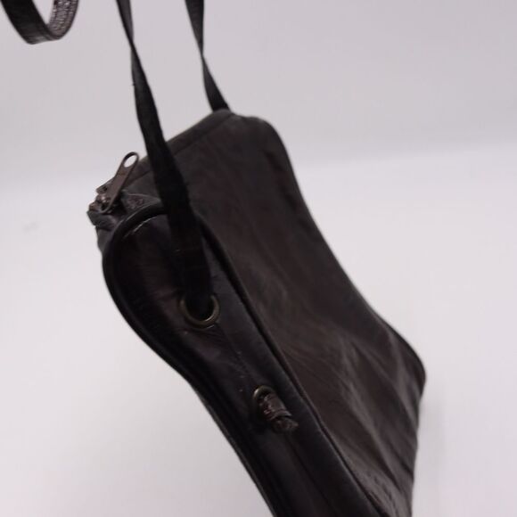 Vintage Brown Eel Skin Leather Purse 70s 80s Soft Shoulder Crossbody Bag - Picture 7 of 16